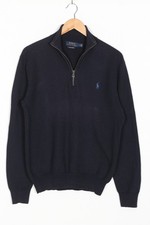 POLO RALPH LAUREN Pima Cotton Zip Neck Jumper Sweater Men Size M VR3603