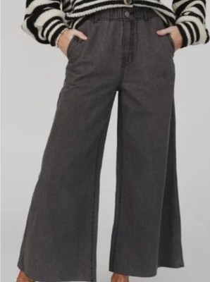 Three Bird Nest Washed Black Simply You Wide Leg Jeans - Size - Medium - NWT