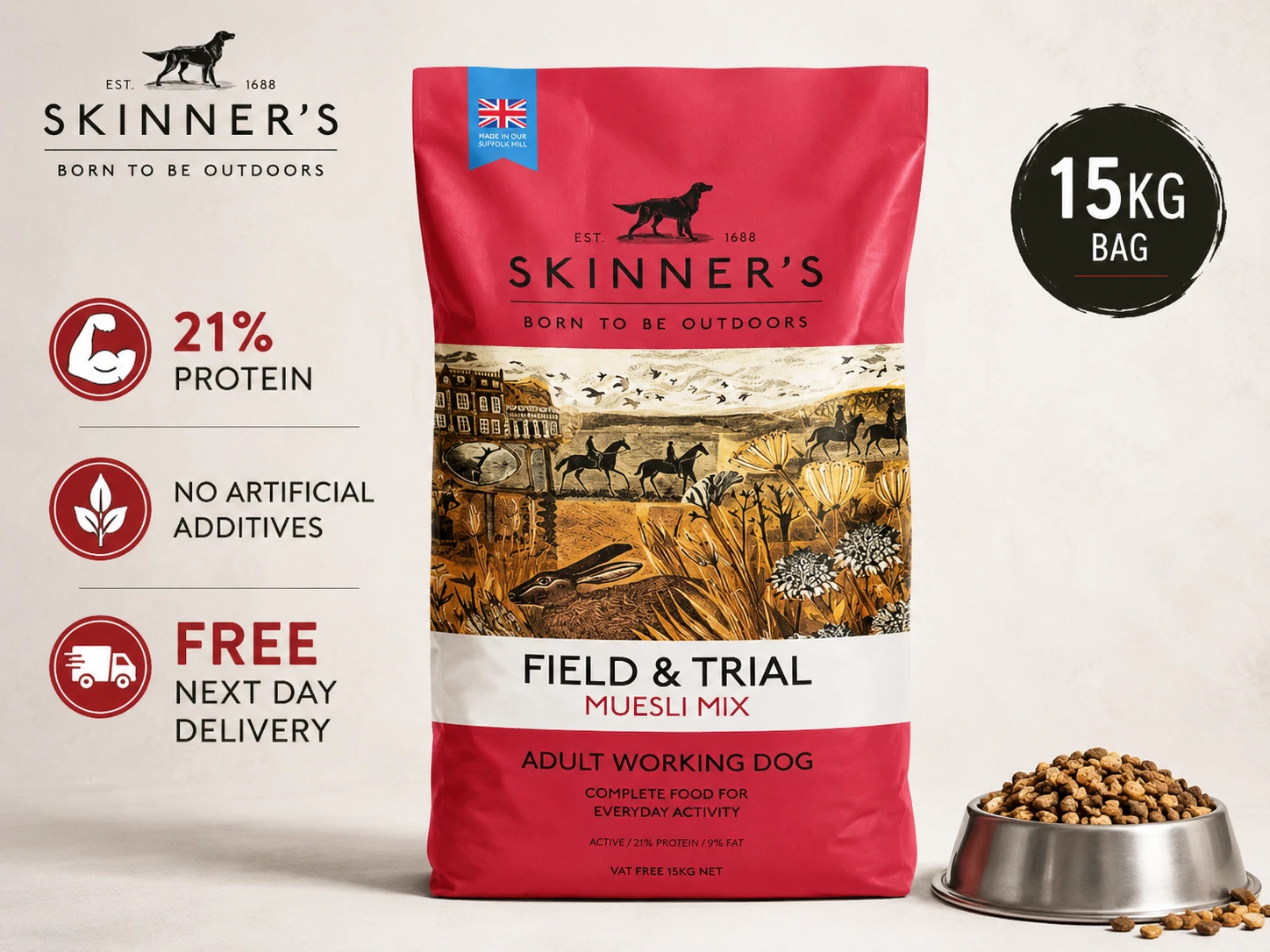 Skinners Field & Trial Muesli Mix Dog Food 15KG bag with FREE NEXT DAY DELIVERY-
Opens in a new wind