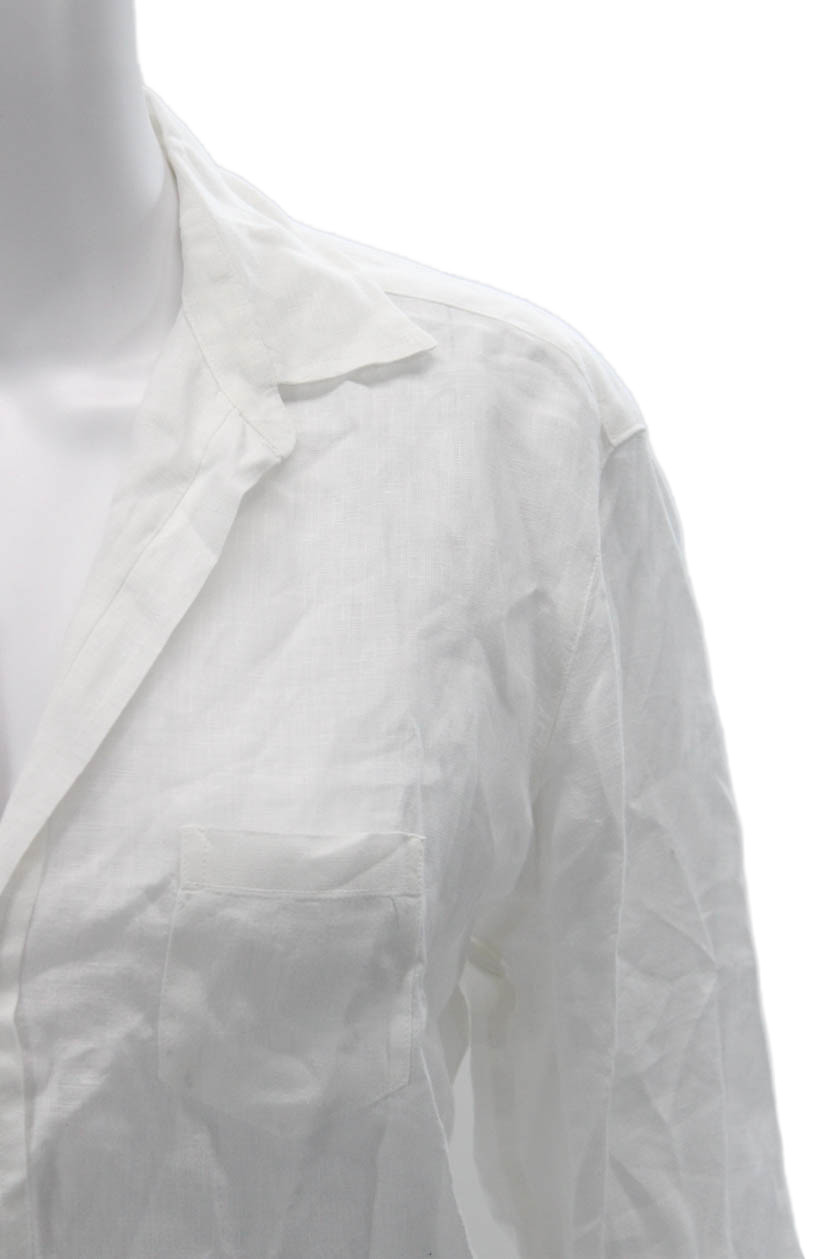 Frank & Eileen Women Basic Linen Collared Button-… - image 2