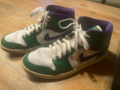 Nike Air Jordan 1 Mid Sneaker Mid Top Grün/Weiß/Lila EU 42