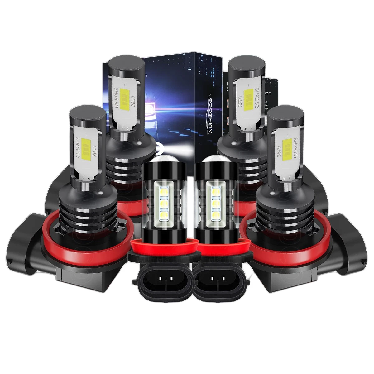 For Toyota Tacoma 2016-2023 6x LED Headlight Bulbs Hi-Lo Beam Fog Light 36000LM