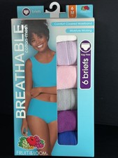 Fruit Of The Loom Womens Sz 6 Breathable Cotton Mesh Brief 6 Pack 6dbcbf1