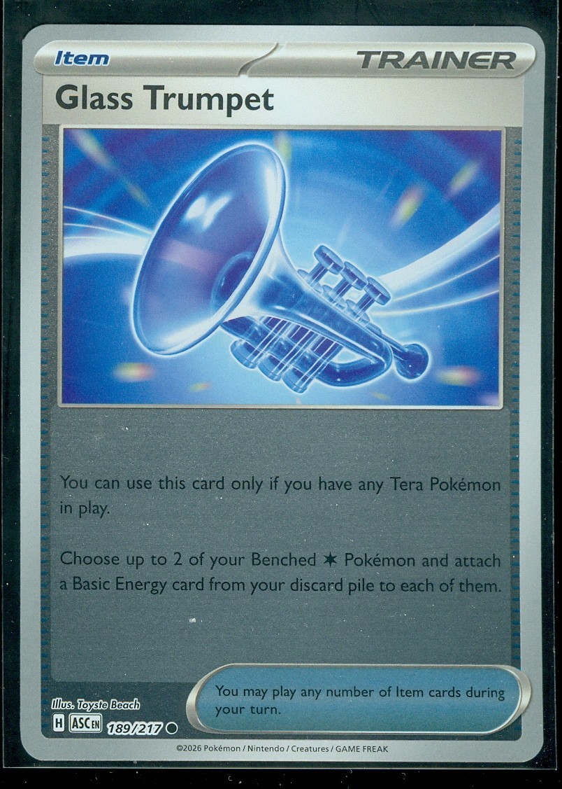 Pokemon GLASS TRUMPET 189/217 - Ascended Heroes - Rev Holo - MINT