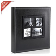 Leather Wedding Photo Album   Holds 600 4x6 Photos - Dustproof Design