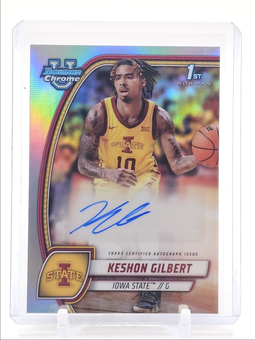 KESHON GILBERT 2024-25 BOWMAN U CHROME 1ST AUTOGRAPH REFRACTOR AUTO Q0757