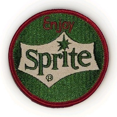 Embroidered SPRITE Iron On Patch Red White Green Enjoy Sprite Vintage Soda Pop 