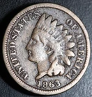 1863 INDIAN HEAD CENT - VG VERY GOOD Details