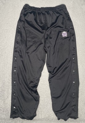 Rare VTG LOGO Athletic Sacramento Kings Tear Away Warm-Up Pants Black Mens Sz XL