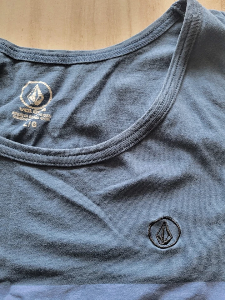 Mens Large Volcolm Tank Top With Embroidered Logo Blue With Stripe - Image 2 of 4