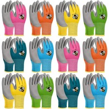 12 Pairs Kids Gardening Gloves Children Yard Work Glove Rubber Coated Garden ...