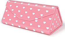 Sunglasses Case, Foldable Glasses Case, Magnetic PU Leather Hard Shell Folding E