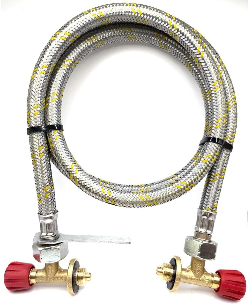 Tubo Travaso GPL 1,5 Metri Acciaio Inox Flessibile Alta Pressione