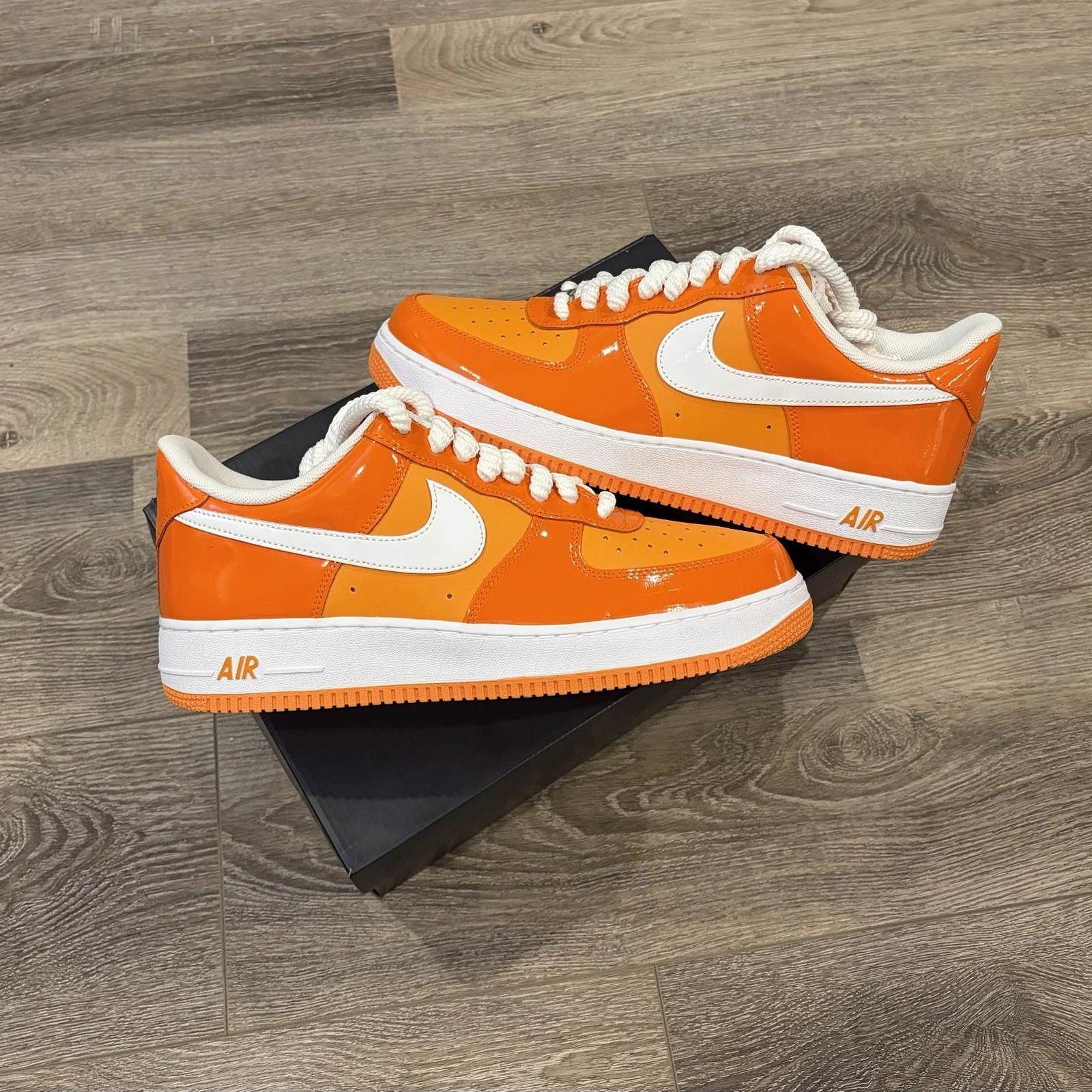 Nike Air Force 1 Low 'Orange White Patent' (HV9405-800) Multiple Men's Sizes New