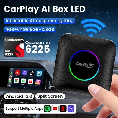 Android 13 CarPlay Ai Box Qualcomm 8-Core for YouTube CarPlay Wireless Adapter