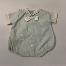 Vintage Feltman Bros Nautical Creeper Baby Romper Outfit