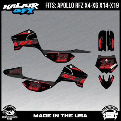 Graphics Kit for  Apollo RFZ X4 X5 X6, X14 to X19 OEM Series - Red Shift