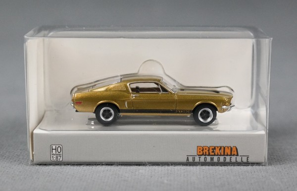 Brekina 19615 H0,1:87 Ford Mustang Gt 350 Fastback Gold/Schwarz, 1968 Neu!-image