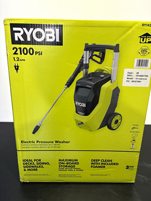 #ad #ad RYOBI RY142012 2100 PSI Corded Electric Cold Water Pressure Washer w Foamer $146.50