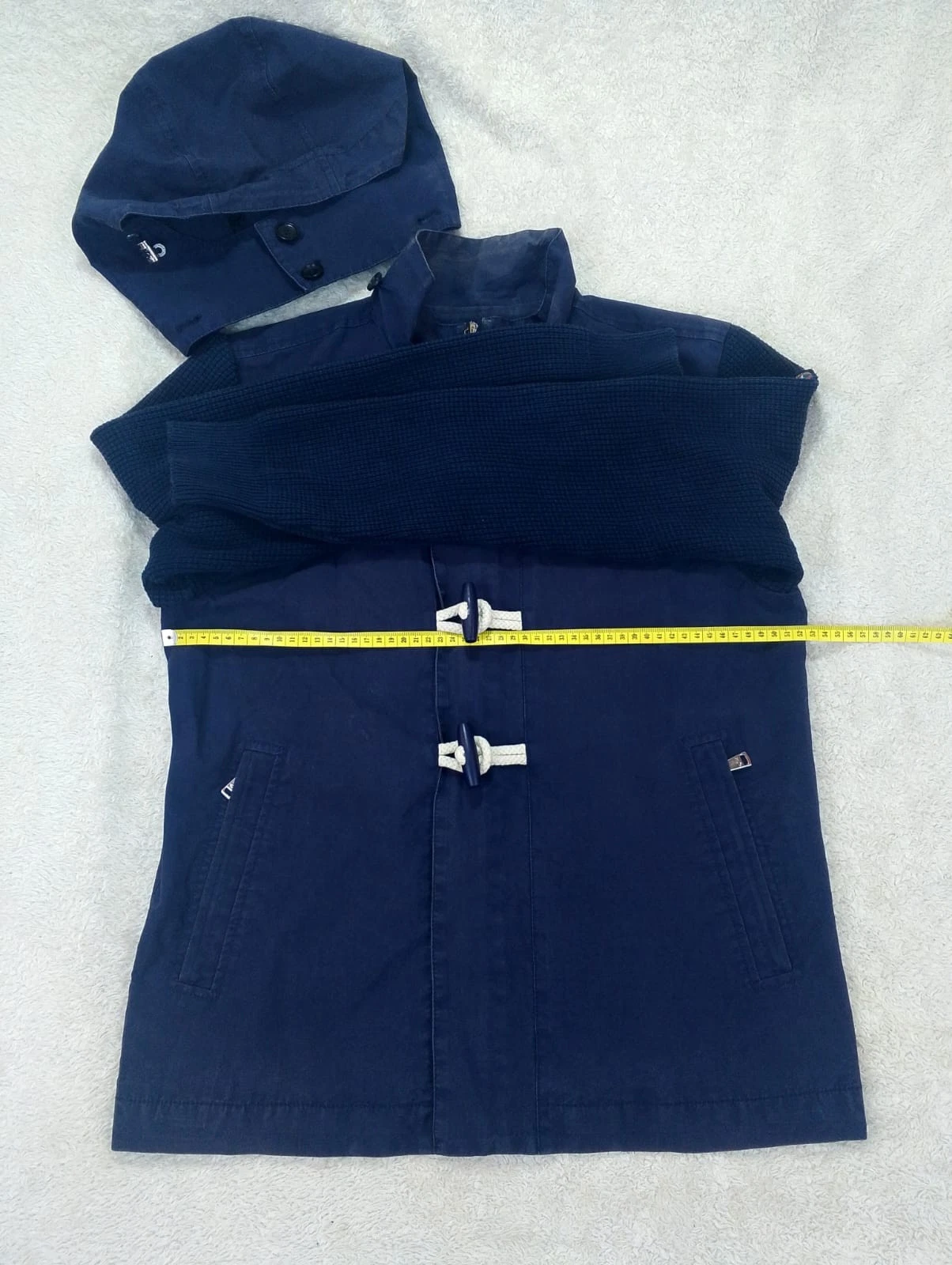 Rare Vintage Paul & Shark Hybrid Duffle Coat Jacket Wool Knit Men's Size M Italy - product detail image 5