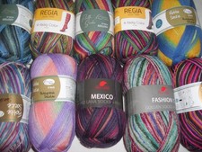 Wollpaket Schockenwolle bunt 4fach,75% Schurwolle,25% Polyamid