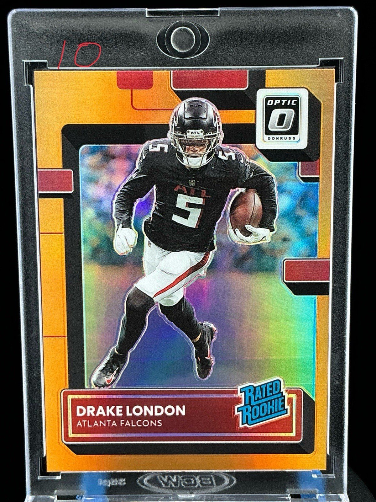 2022 Donruss Optic Drake London Orange Prizm Rated Rookie /199 Falcons #207