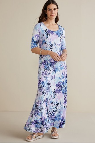 NWT Soft Surroundings Vivienne Dress 3X Boho Flowy Midi Feminine Chic - Picture 2 of 10