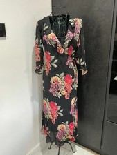 Lauren Ralph Lauren 100% silk floral wrap dress- Size US6/UK10 (DR201)