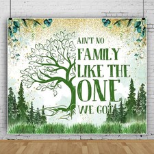Family Reunion Backdrop 10x8 Ft Green Tree Welcome Photography Party Props