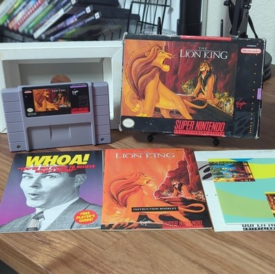 The Lion King (SNES, Virgin Interactive, 1994) Complete Box Manual NTSC-U/C CIB