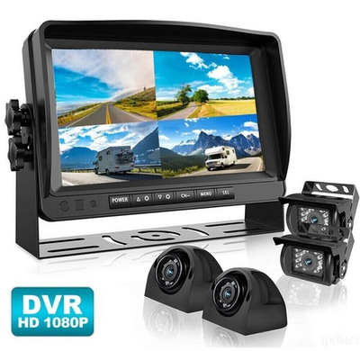 #ad #ad 9quot; 4CH Monitor DVR 4 Dash Cam Rear View Backup Camera for Truck Semi Trailer RV $149.98