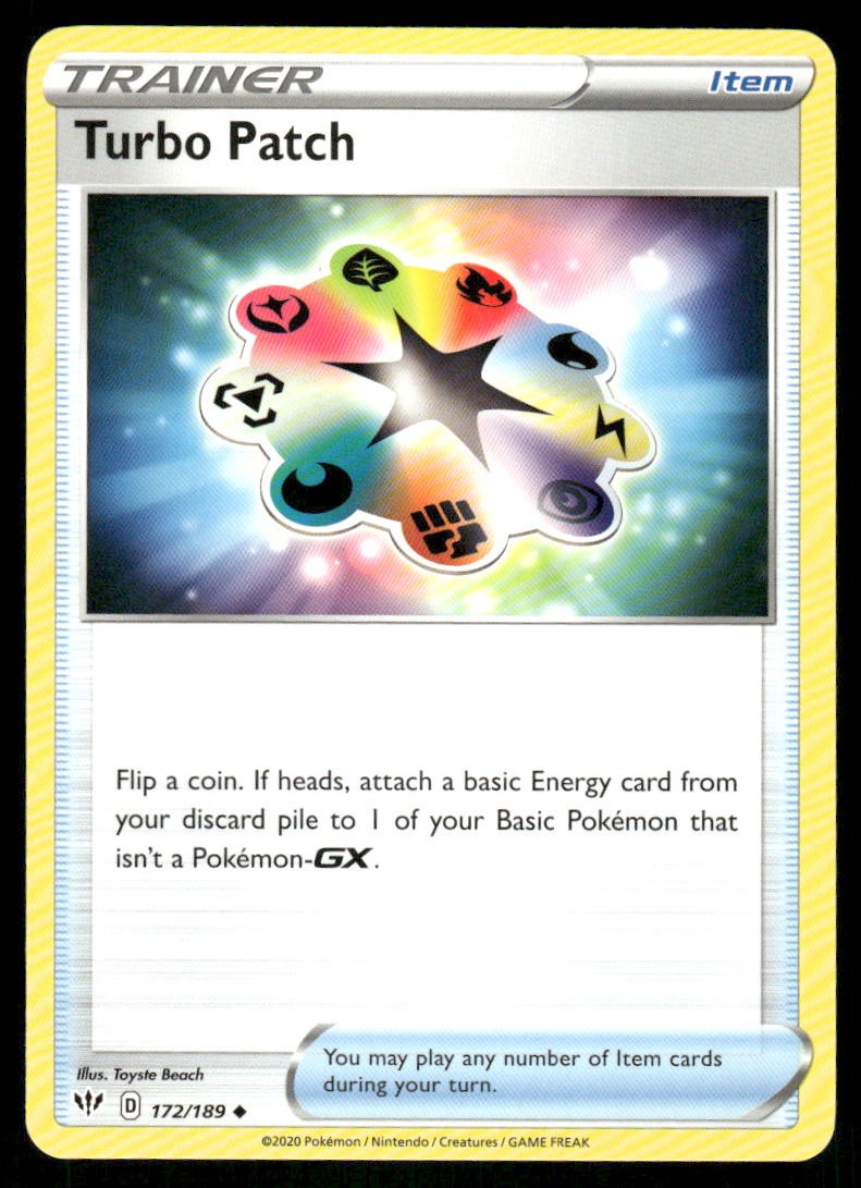 Turbo Patch 172/189 - Darkness Ablaze - Uncommon NM