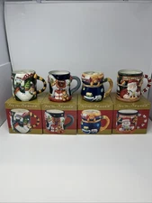 Set Of 4 - Tis The Season Ceramic Holiday Mugs - By Susan Winget. Certified in.