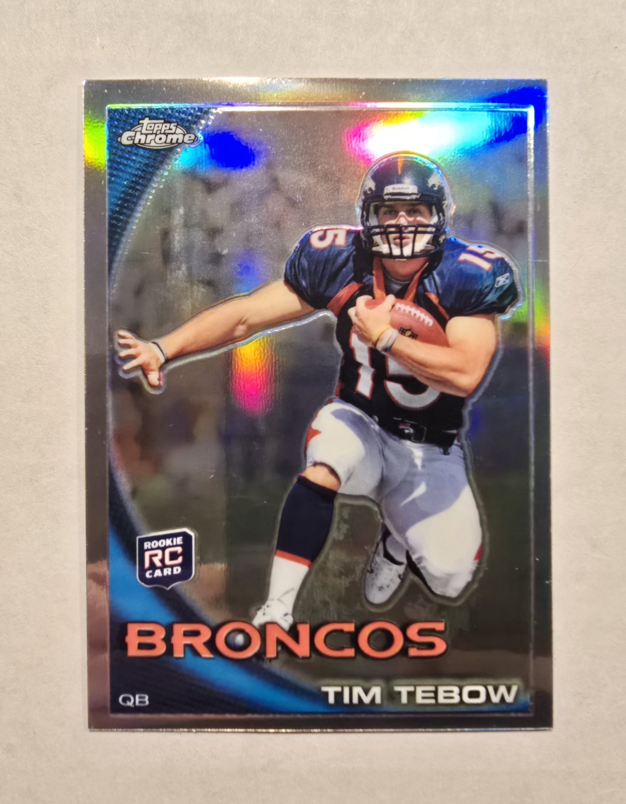 TIM TEBOW 2010 Topps Chrome REFRACTOR Rookie Card RC #100 Broncos
