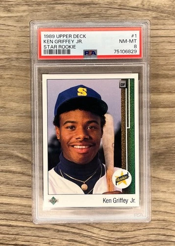 PSA 8 1989 Upper Deck - Star Rookie Ken Griffey Jr #1 (RC) NM-MT