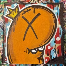 Ghostgrl Graffiti Art ORIGINAL Street Outsider 4x4 PAINTING Pop Modern Cartoon