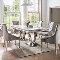 Esstisch Moderne Esszimmer Wohnzimmer KüChe Tische Design Tisch Edelstahl Metall