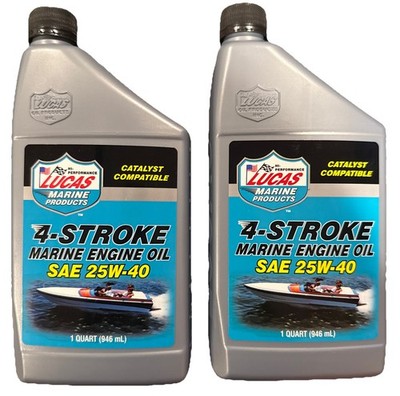 Lucas Oil 10677 4-Stroke Marine SAE 25W-40 Engine Oil  *2 QUARTS*