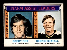 1974 O-Pee-Chee NHL #2 Bobby Orr/Dennis Hextall LL EX+ X3378679