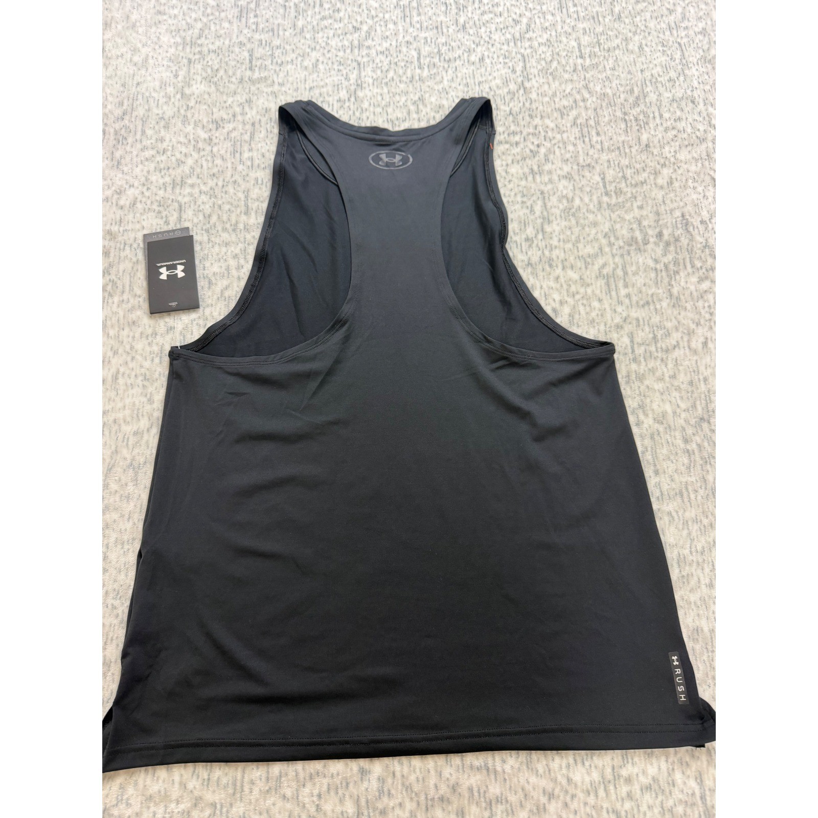 Under Armour Mens Rush Vanish Energy Tank Top Black Sleeveless Gym Shirt 1382802 thumbnail 5