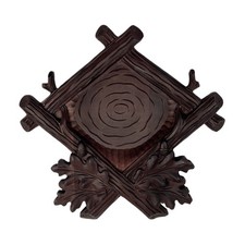 Ecusson de bois pour trophée de cerf. Bouclier. Massacre. 37x37cm 0319 