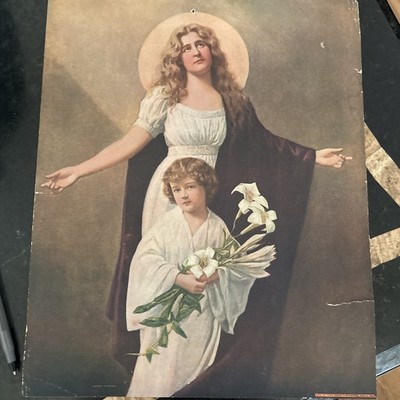Antique 1904 Colortype St Louis Sunday Post Dispatch B. Tonnesen Madonna & Child