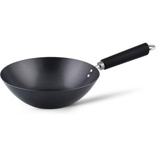 Image of Ken Hom 27cm Carbon Steel Wok Stir Fry Pan