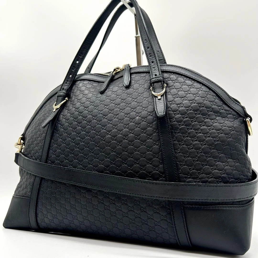 Gucci 2Way Sac à Bandoulière Fourre Tout Microshima Cuir Noir m2_0417
