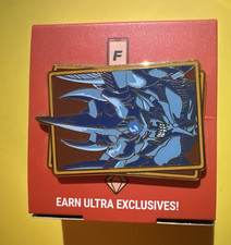 Animation Metal Enamel Lapel Pin, Blue Armored Character on Red Card, Multi