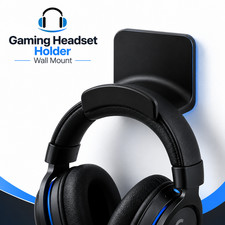 Gaming Headset Holder Wall Mount Black Universal Headphone Stand Hanger Rack