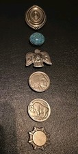 Southwest Theme Button Covers Set/6 Silver Metal - 1 W/TURQOISE COLOR - EUC 