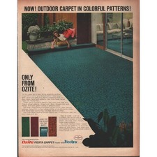 1968 Ozite Fiesta Vector Outdoor Carpet Vintage Print Ad Ephemera Full Pg Color