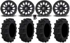 Fuel Vector 14" Wheels Black 27" Mud XC Tires Honda Pioneer 1000 / Talon