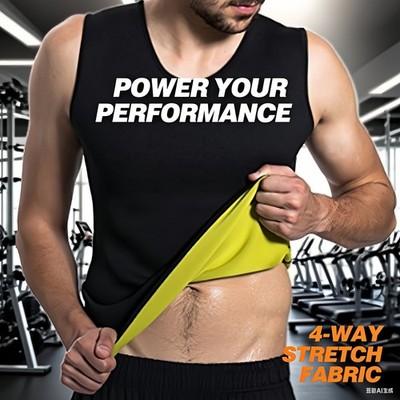 Men Slimming Body Shaper Waist Trainer Tank Top Fat Burn Belly Compression Vest